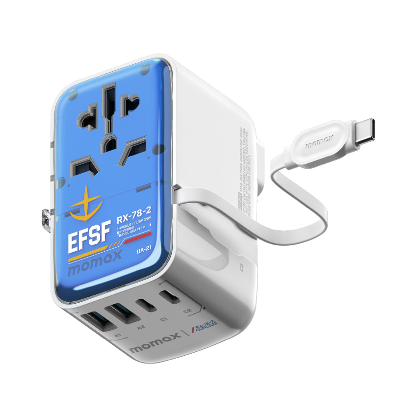 機動戰士高達x Momax系列1-World+ Flow 35W 伸缩充電線旅行插座(70厘米