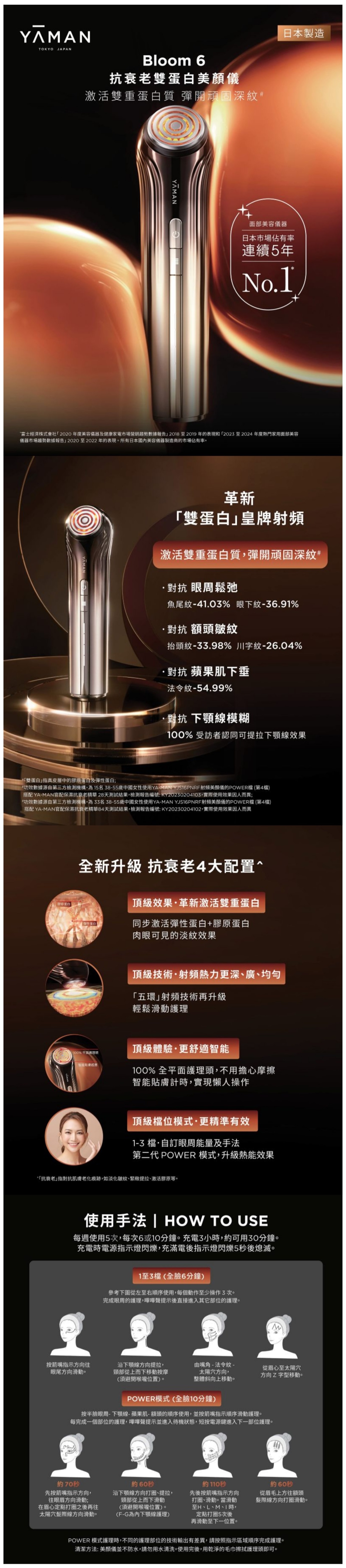 YA-MAN YJFS16PN Bloom 6 抗衰老雙蛋白美顏儀| 衛訊Wilson - 網購手機