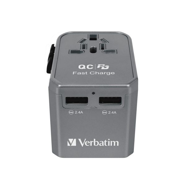 Verbatim 4 端口 45W PD & QC 通用旅行轉插