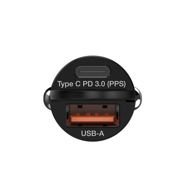 Verbatim Type C + USB-A PD 3.0 & QC 3.0 30W Mini Car Charger