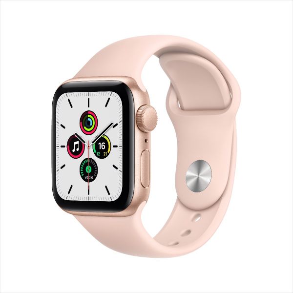 Apple Watch SE 40mm GPS 金色鋁金屬錶殼配粉紅色運動錶帶