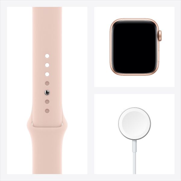 Apple Watch SE 40mm GPS 金色鋁金屬錶殼配粉紅色運動錶帶