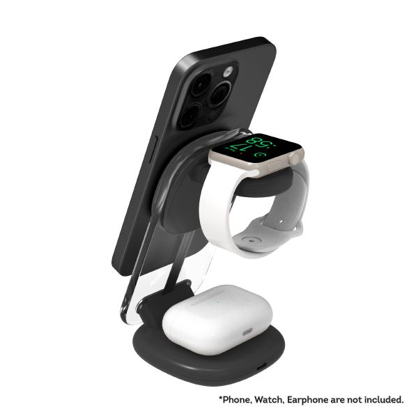 Magic-Pro ProMini MagW3 Magnetic 3 in 1 Wireless Charger with power adaptor