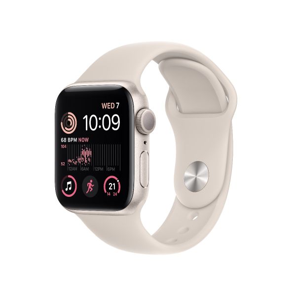 [Store Pick-up Only] Apple Watch SE GPS 40mm Starlight Aluminium Case with Starlight Sport Band