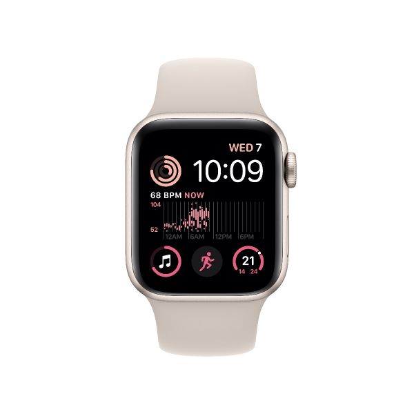 [只限門市自取] Apple Watch SE 40毫米 GPS 星光色 鋁金屬錶殼 配星光色 運動錶帶