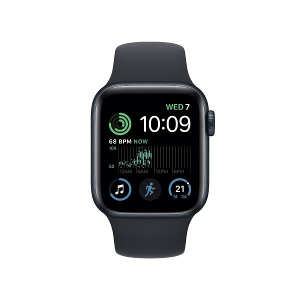 [只限門市自取] Apple Watch SE 40毫米 GPS + 流動網絡 午夜暗色 鋁金屬錶殼 配午夜暗色 運動錶帶