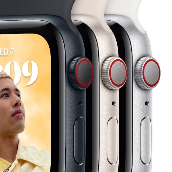 [只限門市自取] Apple Watch SE 40毫米 GPS + 流動網絡 銀色 鋁金屬錶殼 配白色運動錶帶