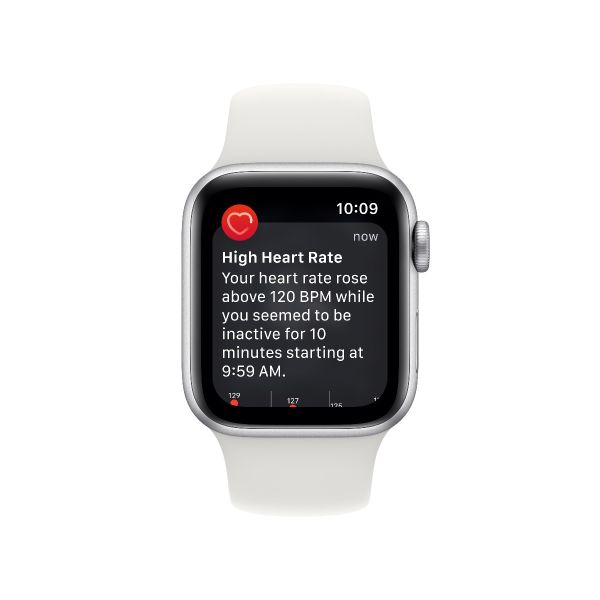 [只限門市自取] Apple Watch SE 40毫米 GPS + 流動網絡 銀色 鋁金屬錶殼 配白色運動錶帶
