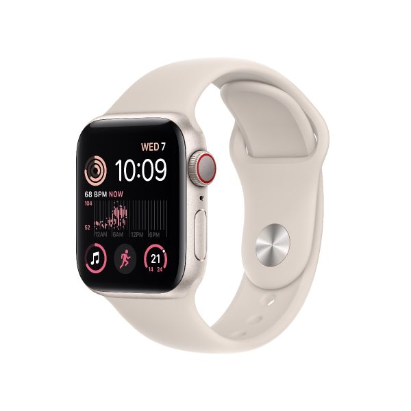 [只限門市自取] Apple Watch SE 40毫米 GPS + 流動網絡  星光色 鋁金屬錶殼 配星光色運動錶帶