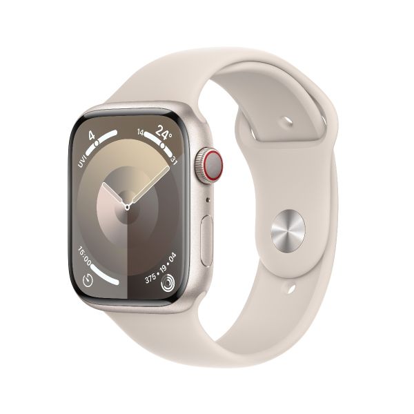 Apple Watch Series 9 45毫米GPS + 流動網路星光色鋁金屬錶殼配星光色